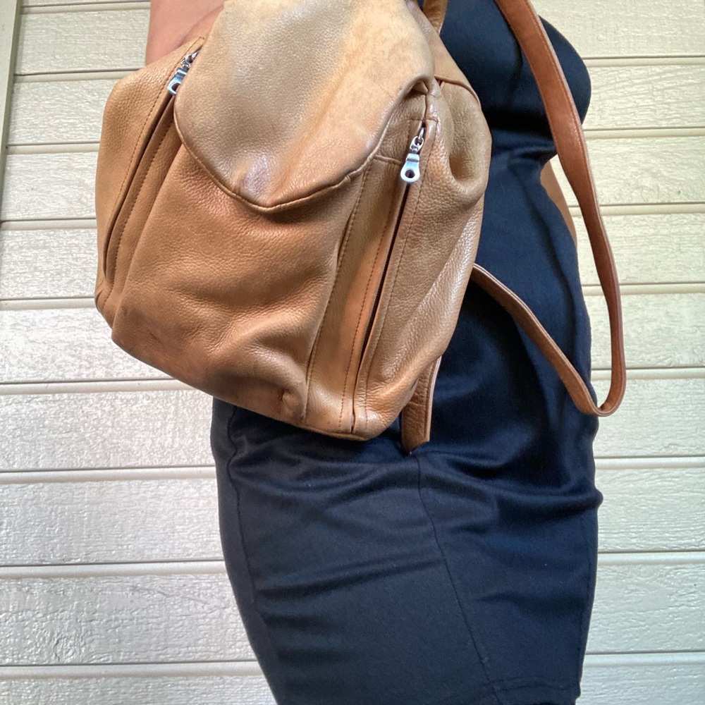 Tignanello 12x11 Tan Leather Backpack
